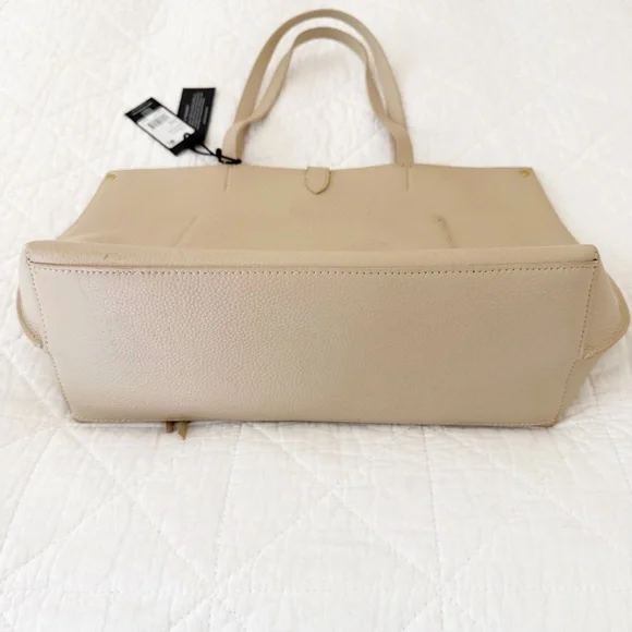 NWT Rebecca Minkoff Megan Leather Tote Stone Gold Accent NEW - Picture 5 of 11